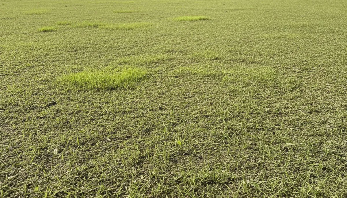 Hydroseed germination with vibrant grass seedlings growing in Kissimmee FL lawn by Chop Chop Landscaping